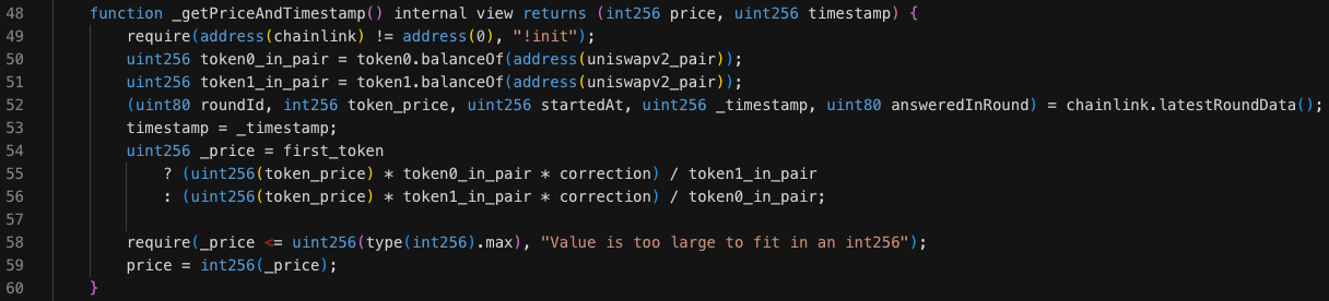 _getPriceAndTimestamp() function