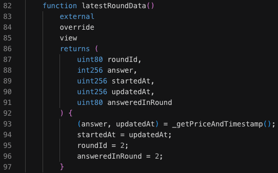 latestRoundData() function
